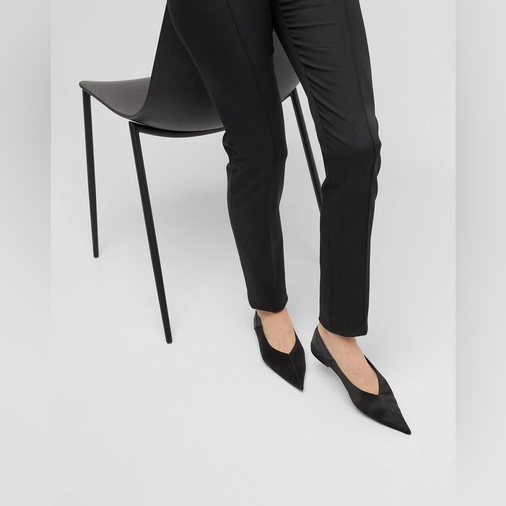 SAINT LAURENT CAROLYN LEATHER FLAT - Size 38 NWB